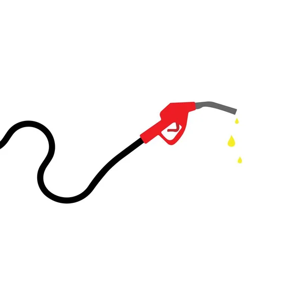 Icono Bomba Combustible Ilustración Vectorial Aislada Boquilla Bomba Gasolina Goteo — Vector de stock