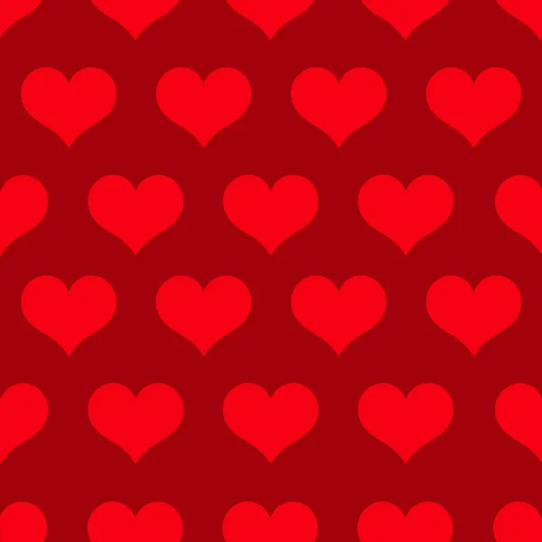 Red Color Seamless Heart Pattern Pattern Hearts Valentine Day February — Stock Vector