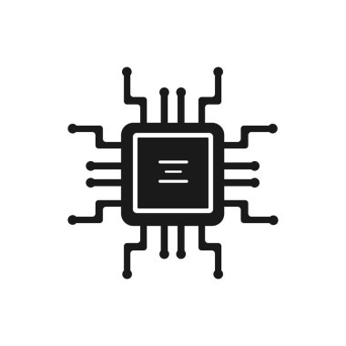 İşlemci Bilgisayar İşlemcisi simgesi simgesi. izole vektör illüstrasyonu