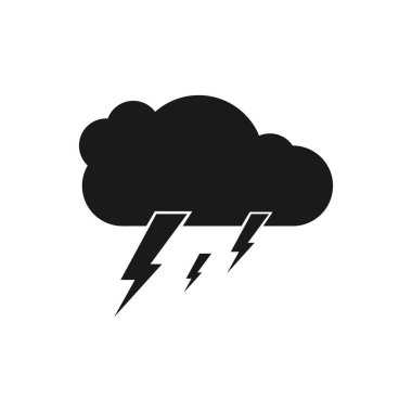 Bulut ve şimşek simgeleri. izole vektör illüstrasyonu