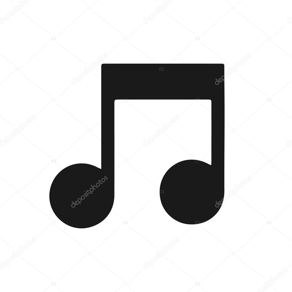 Musical note symbol icon. Vector illustration isolated on white background