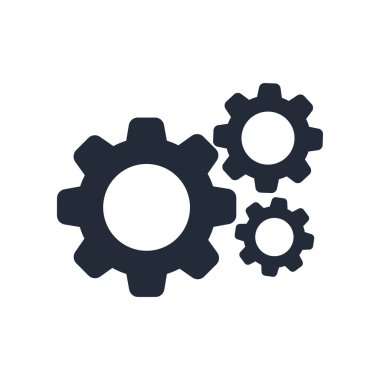 Gear symbol icon. Isolated vector illustration.