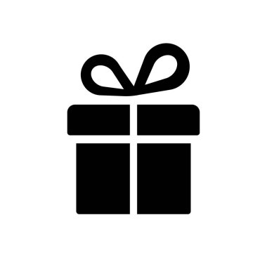 Gift box with ribbon icon, gift card icon. Linear style pictogram isolated on white. Isolated on white background. vector illustration