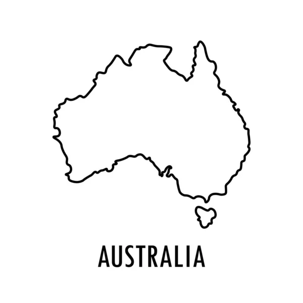 Australia Map Line Icons Isolated Vector Illustration — Stock Vector