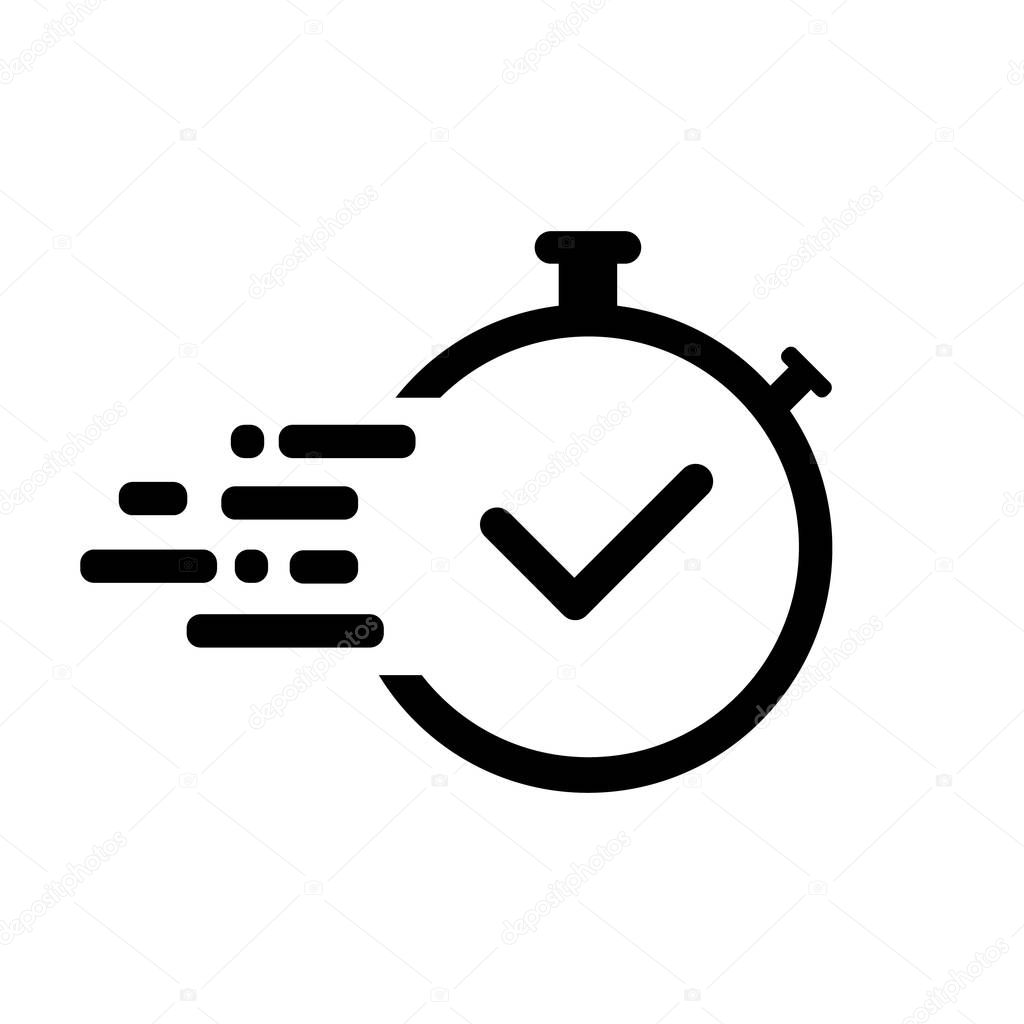 Time icon. Fast time symbol. Isolated vector illustration.