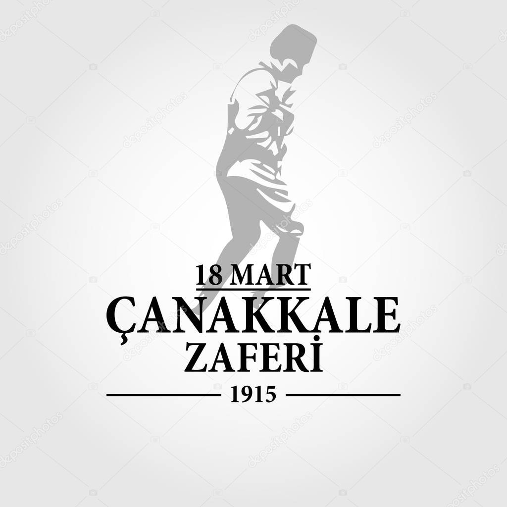 18 March canakkale victory vector illustration. Turkish; 18 Mart canakkale zaferi Tasarm