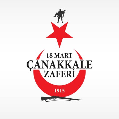 18 Mart Canakkale zafer vektör illüstrasyonu. Türkçe; 18 Mart Çanakkale zaferi ve ehitleri anma Tasarm
