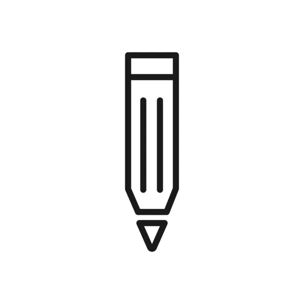 Symbole Crayon Ligne Icône Matériel Scolaire Illustration Vectorielle Isolée — Image vectorielle