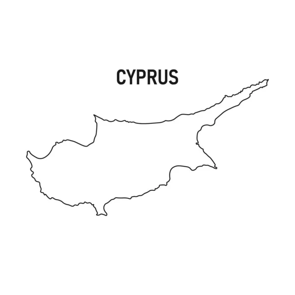 Lijnkaart Cyprus Geïsoleerde Vectorillustratie — Stockvector