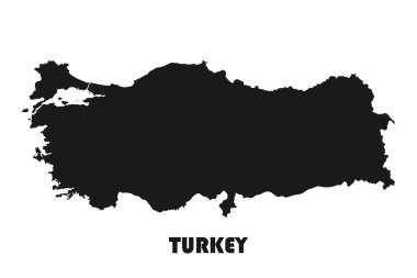 Türkiye haritası. İzole edilmiş düz vektör çizimi.