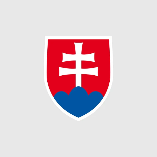 Coat Arms National Flag Symbol Slovakia Vector Illustration Isolated Gray — Stock Vector
