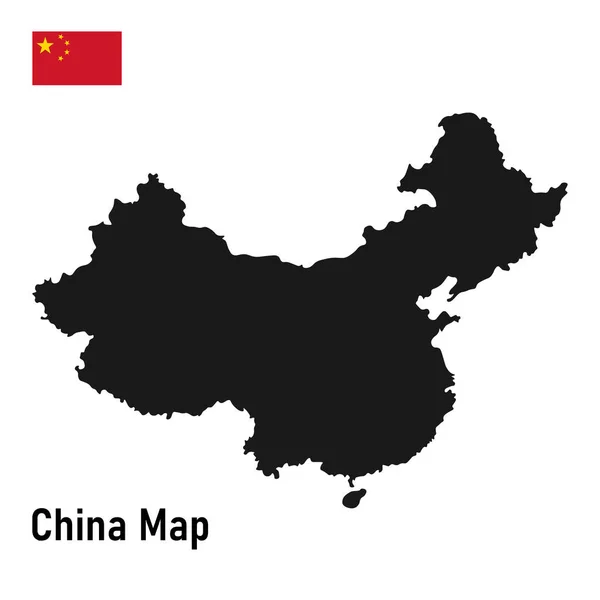 Mapa Plano China Bandera Estatal China Ilustración Vectorial Aislada — Vector de stock