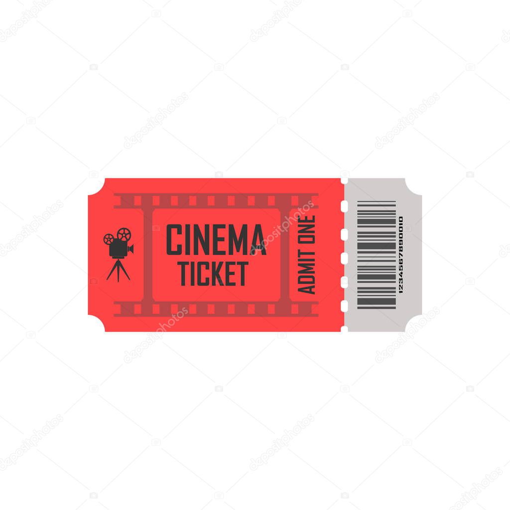 Cinema ticket symbol. Isolated vector.