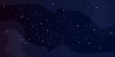 Çizgi film stili Astroloji yatay arkaplan, Yıldız evreni arka plan, Samanyolu Galaksisi, Vektör İllüzyonu