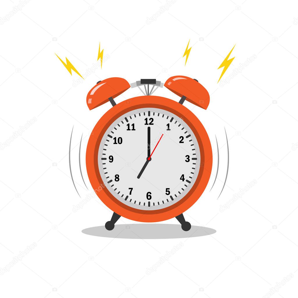 Alarm clock symbol. Isolated vector illustration.