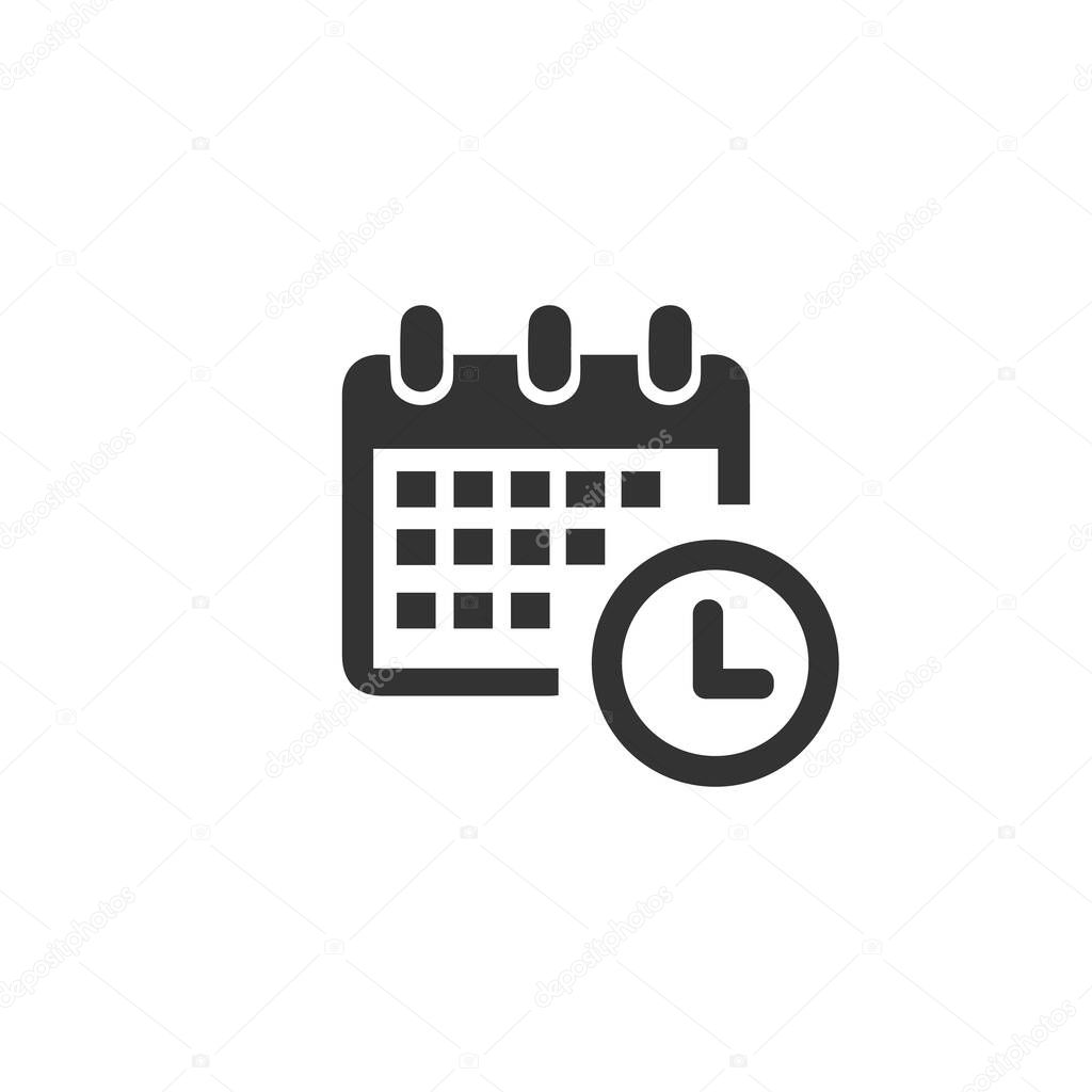 Flat calendar icon. Isolated vector illustration.