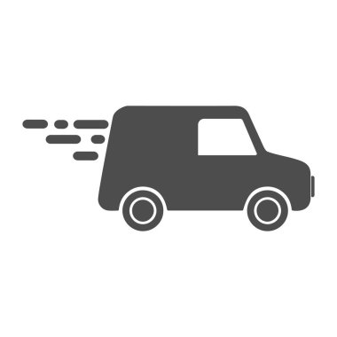 Hızlı nakliye kamyonu ikonu. İzole vektör illüstrasyonu.