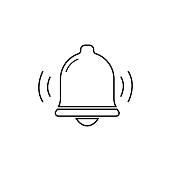 Ringing Bell Line Icon Vector Illustration Isolated White Background — Stock Vector