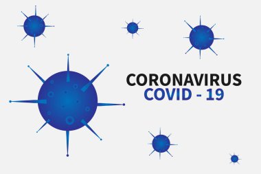 Coronavirus, covid-19 pankartı. Mikrobiyoloji ve Viroloji Konsepti. Virüs vektör çizimi.