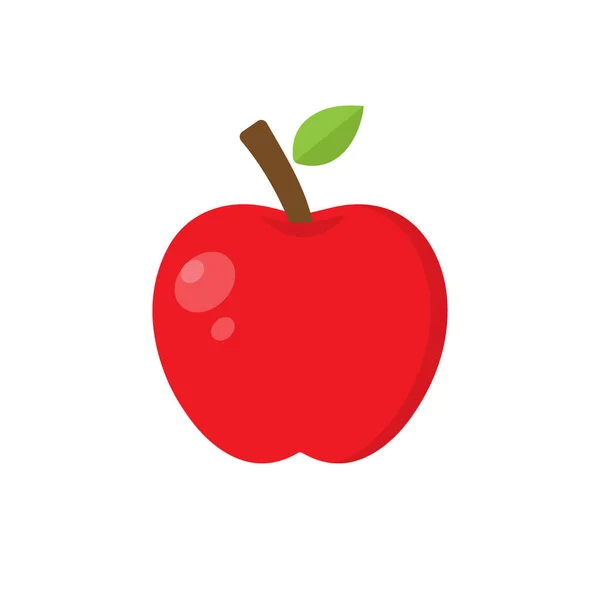 苹果的象征 红色现实的卡通风格苹果 孤立的矢量说明 — 图库矢量图片