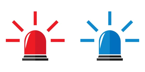 救急車や警察の赤いフラッシャーサイレンのシンボル 平面分離ベクトル図 — ストックベクタ
