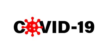 Covid - 19 tasarım logosu. Salgın hastalık. Coronavirus. Vektör çizimi.