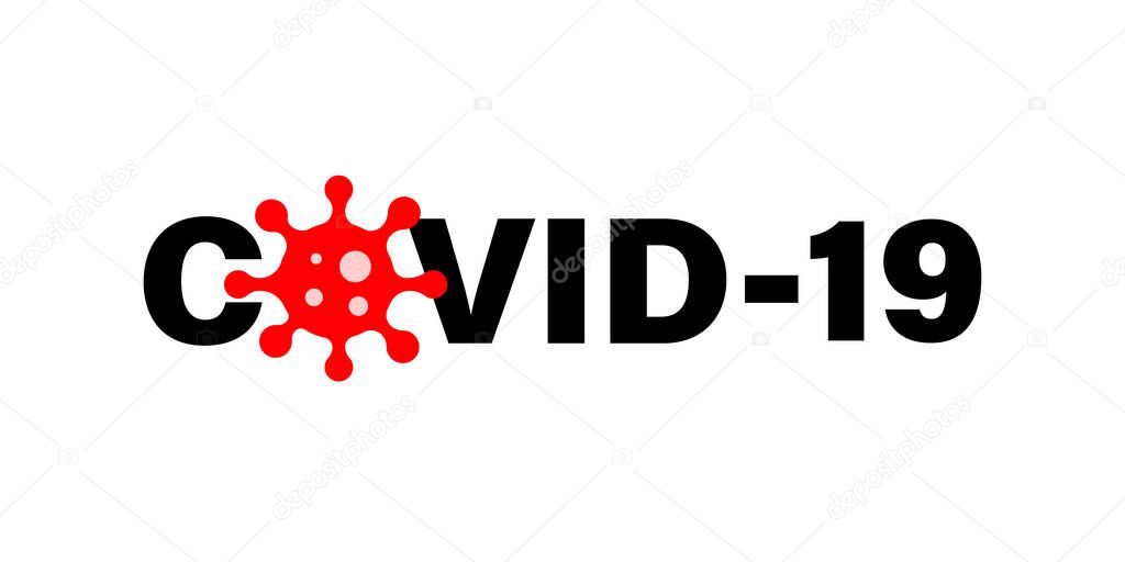 Covid - 19 design logos. Pandemic infection. Coronavirus. Vector drawing.