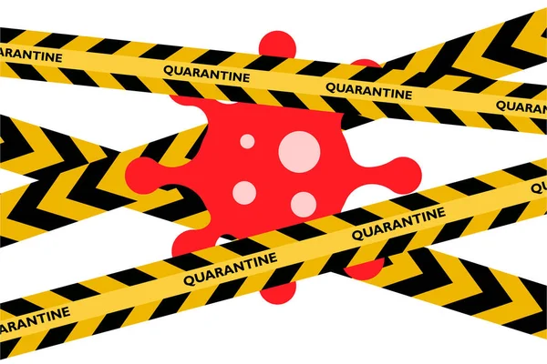 Concept Quarantaine Virus Connexion Attention Est Interdite Inscription Quarantaine Sur — Image vectorielle