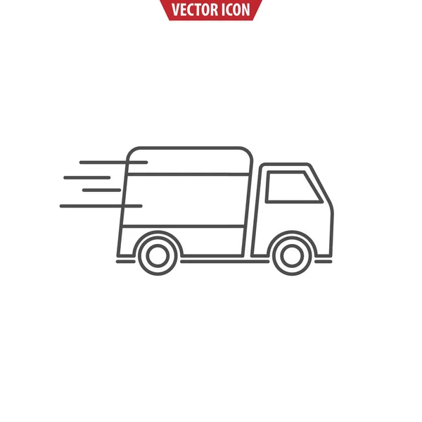 Schnelle Lieferung Cargo Lkw Linie Symbol Isolierte Vektorillustration Für Apps — Stockvektor
