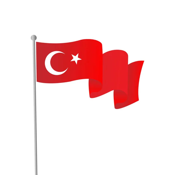 Waving Turkish Flag Isolated Vector Illustration — Stock Vector