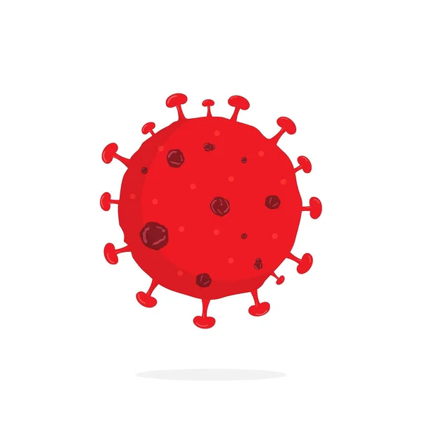 Coronavirus Σύμβολο Στυλ Κινουμένων Σχεδίων Απομονωμένη Εικόνα Διανύσματος — Διανυσματικό Αρχείο