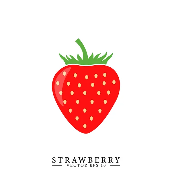 Strawberry Symbol Cartoon Style Isolated Strawberry Vector Drawing — Stock Vector