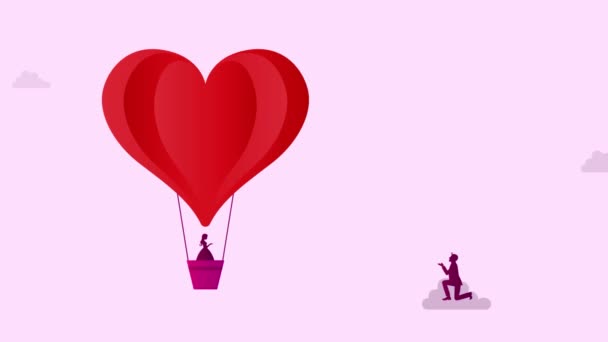 Sevgililer Günü Nüz Kutlu Olsun Kalp Şeklinde Güzel Bir Karşılama — Stok video