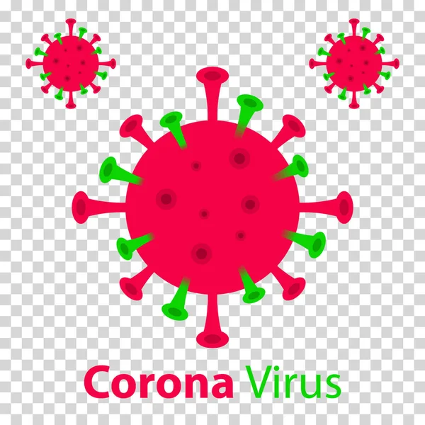 コロナウイルス透明背景に隔離されたカラフルなグラフィック Covid 19は世界中の人間にとって非常に危険なウイルスです — ストックベクタ