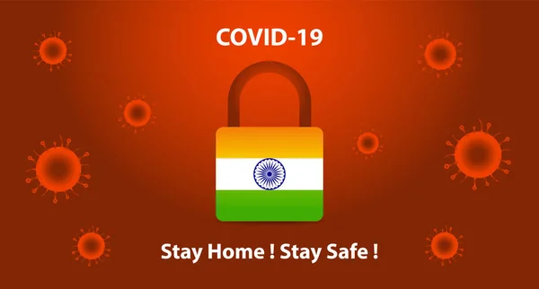 Blocco Completo India Contro Covid Coronavirus Persone Rimangono Casa Giorni Vettoriali Stock Royalty Free
