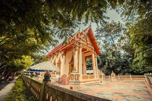Thai temple in forest. Wat Lang San, Charoen Samanakij Temple Phuket, Thailand. — Stock Photo, Image