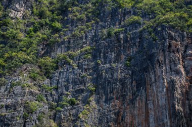 Uçurum ve berrak Denizi Phi Phi Islands Tayland güneyinde. Phi phi yüksek Adaları kayalar.