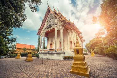 Tay tapınak. WAT Get Ho Tapınağı, Anuphat Kritdaram Phuket, Tayland.