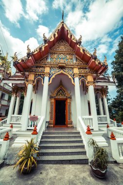 Tay tapınak. WAT Get Ho Tapınağı, Anuphat Kritdaram Phuket, Tayland.