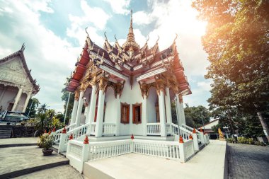 Tay tapınak. WAT Get Ho Tapınağı, Anuphat Kritdaram Phuket, Tayland.