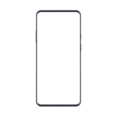 Çerçevesiz modern vektör smatphone 'un yeni versiyonu. Siyah gerçekçi cep telefonu akıllı telefon modeli. Herhangi bir görsel ui, uygulama ve reklam için kullanılabilir..