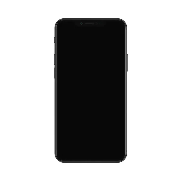 Realistic modern smartphone with off black screen mockup vector illustration. — Stock Vector