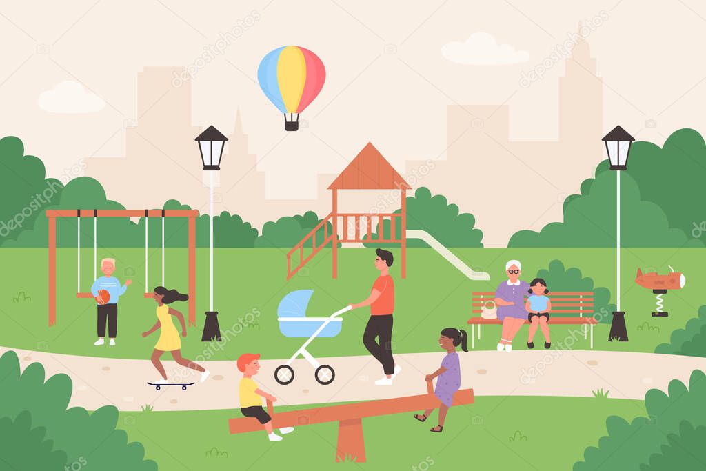 People In Summer City Park Vector Illustration Cartoon Flat Family And Children Characters Sitting On Bench Kids Playing Games Have Fun Together Summertime Outdoor Activity In Park Background Premium Vector In People In Summer City Park Vector Illustration Cartoon Flat Family And Children Characters Sitting On Bench Kids Playing Games Have Fun Together Summertime Outdoor Activity In Park Background Premium Vector In