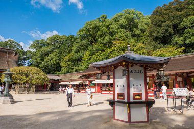 Fukuoka, Japonya - 26 Eylül 2014: Fukuoka 'daki Dazaifu türbesi, 