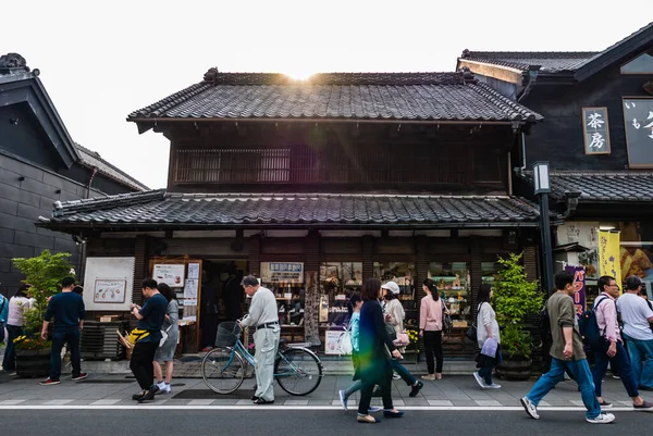 Turyści odwiedzający miasto Kawagoe — Zdjęcie stockowe