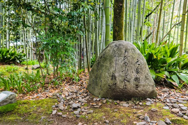 Steinschnitzerei im Bambuswald von Arashiyama — Stockfoto