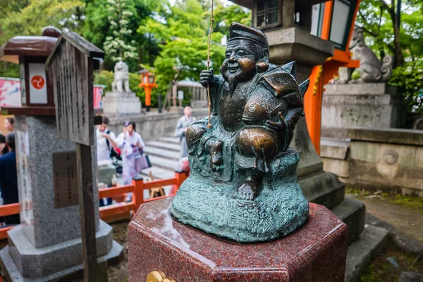 Ebisu statue god at Yasaka-jinja Shrine — Stock Photo, Image