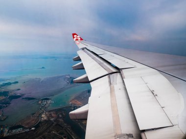Airasia Havayolları 'nın uçak kanadının hava görüntüsü.