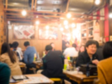 Japon restoranının bulanık arkaplan görüntüsü