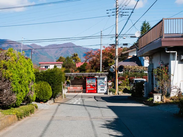 Miasto w pobliżu jeziora Kawagichiko, Yamanashi, Japonia — Zdjęcie stockowe